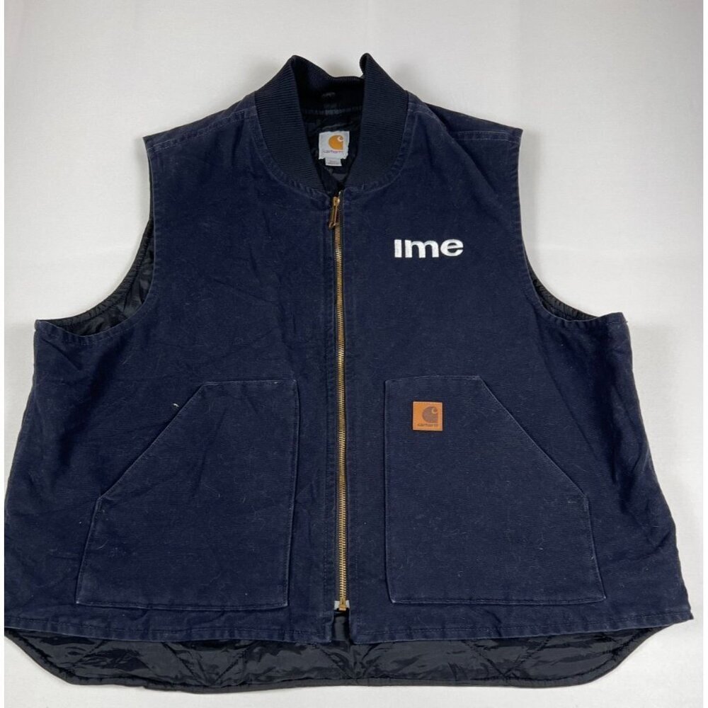 Carhartt Men's V02 MDT 2XL Midnight Blue Quilted Lined Duck Vest Workwear